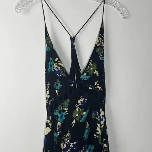 Free People Pages of Gold Maxi Dress XS Floral Crochet Cutout Full Boho Whimsi - Picture 3 of 12